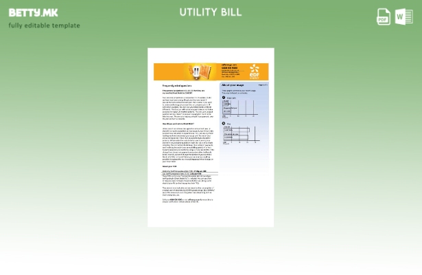 Модерен стил Обединетото Кралство EDF комунални сметки (страници). 1
